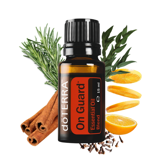 On Guard kombiniert Wildorange, Nelke, Zimt, Rosmarin und Eukalyptus und hilft, die Abwehrkräfte zu stärken, Atemwege zu unterstützen und Krankheitserreger abzuwehren.